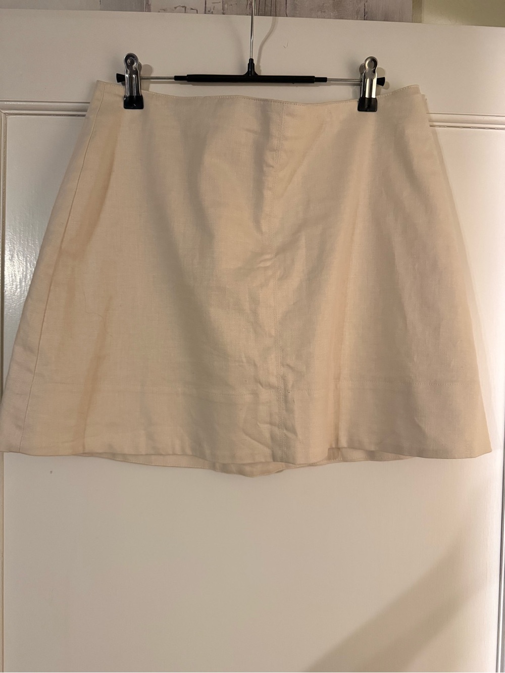 Banana Republic Cream Mini A-Line linen Skirt